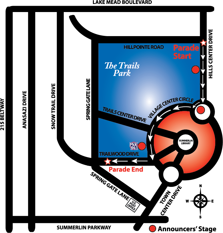 Official Summerlin Patriotic Parade Route Map